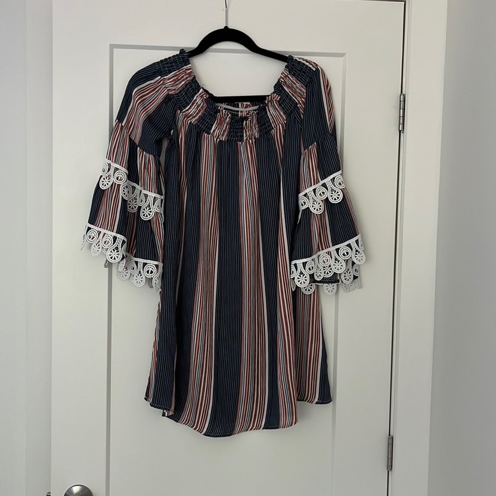 Off the shoulder dress with lace detailing